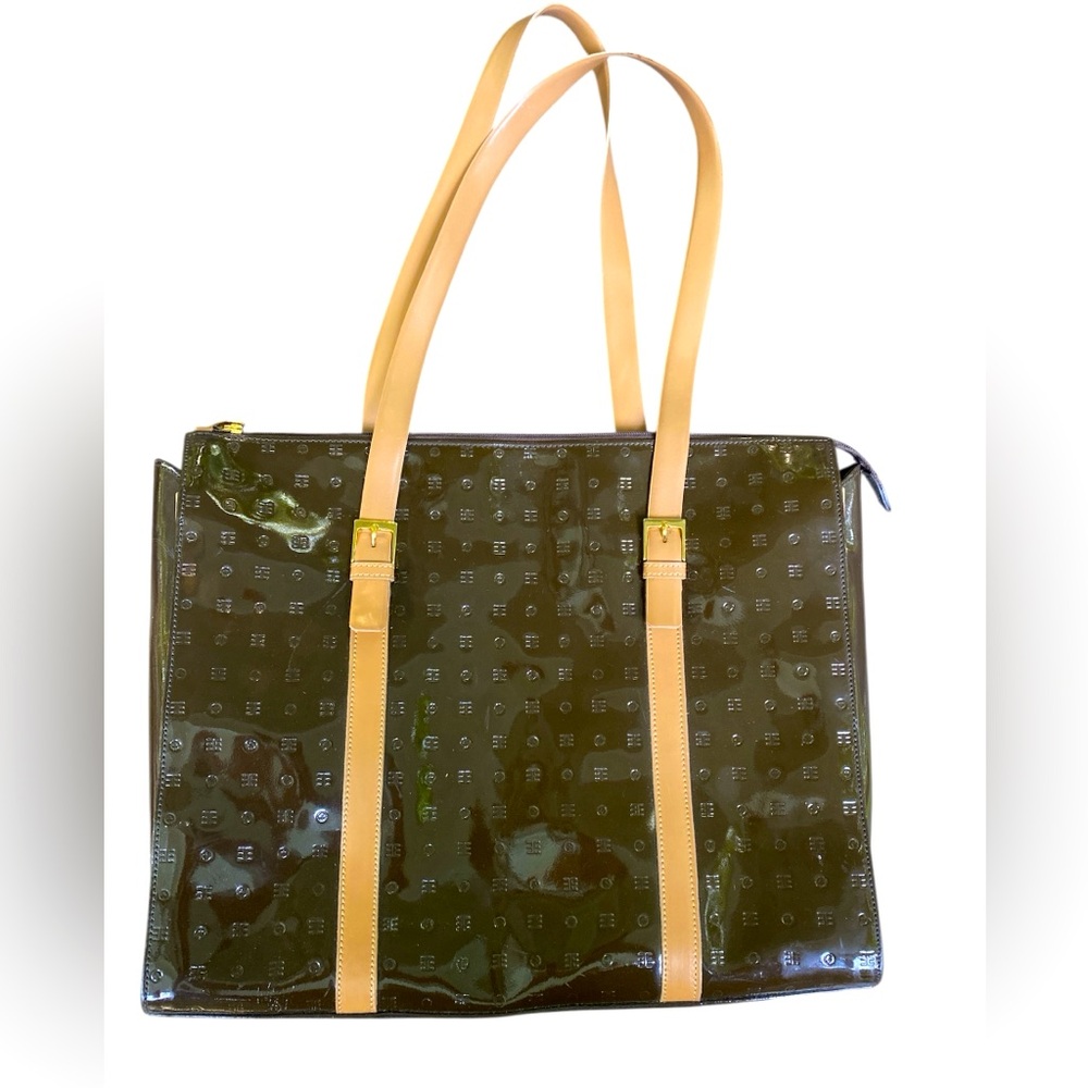 Arcadia Brown Patent Leather Tote